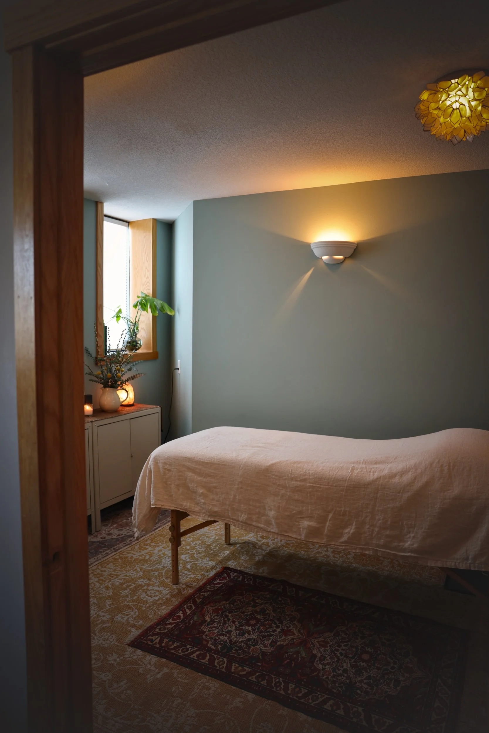 Entrance to The Red Door Studio holistic skincare practice Hudson WI