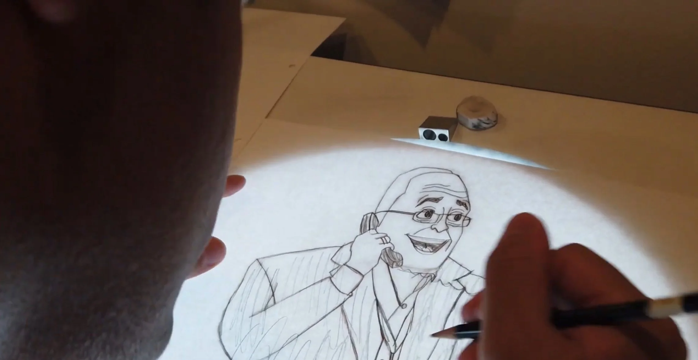 Jack Brait, aka Jack Of Puzzles, doing his animation drawings