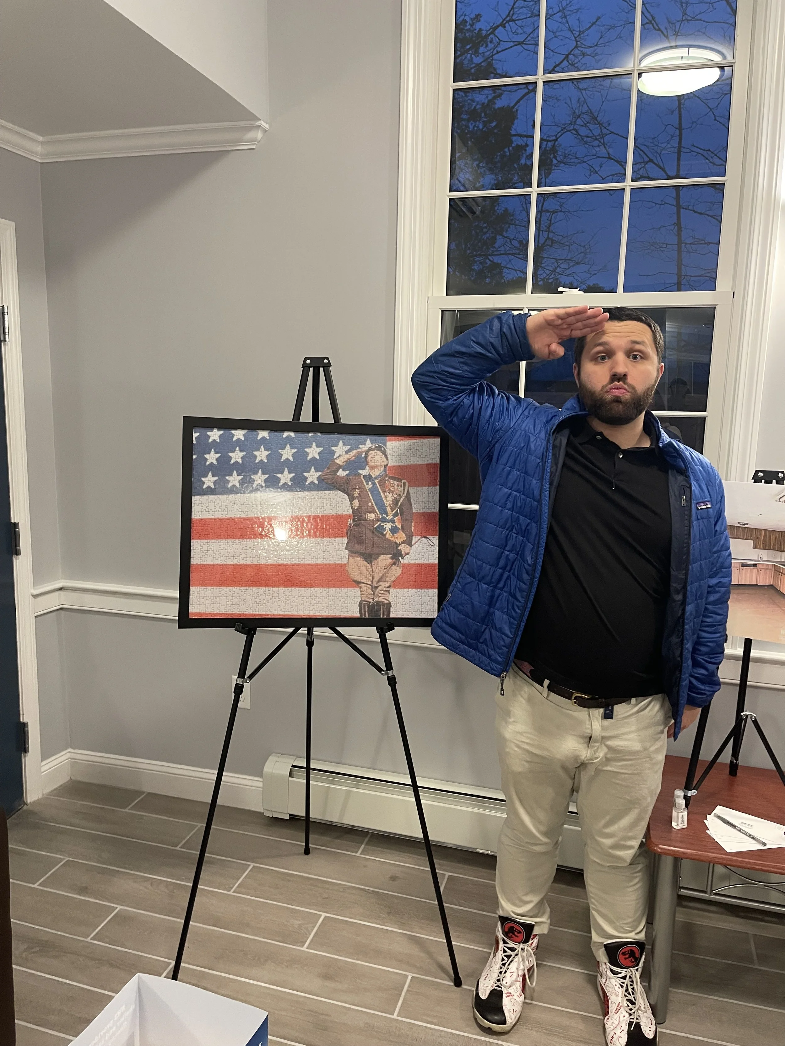 I created a 1,000 piece puzzle of General Patton (played by George C. Scott in the 1970 Best Picture Oscar-winner Patton here). It’s in the Marshfield Veterans Home.