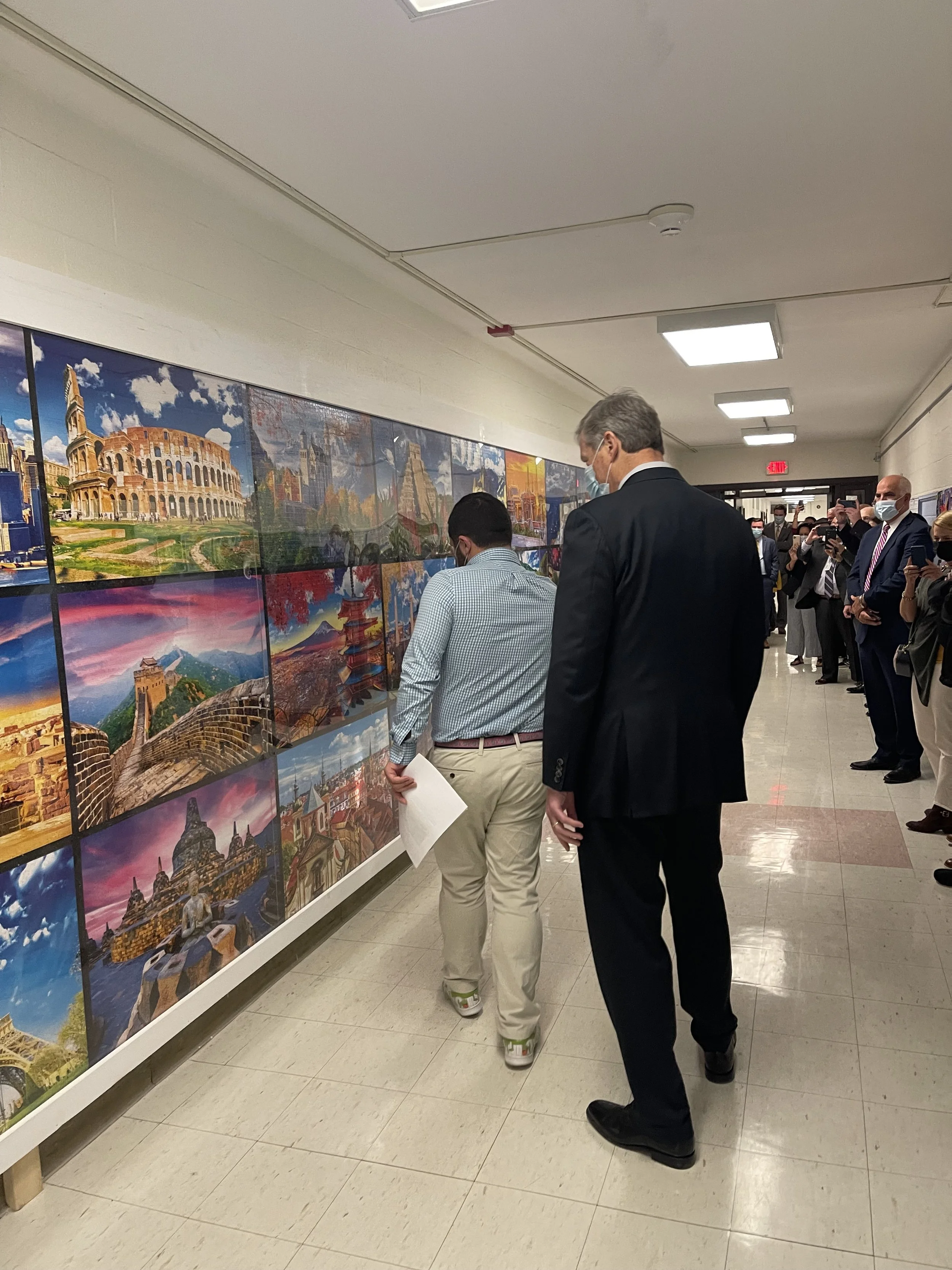Former Massachusetts Governor Charlie Baker got to see the 51,300 piece puzzle...
