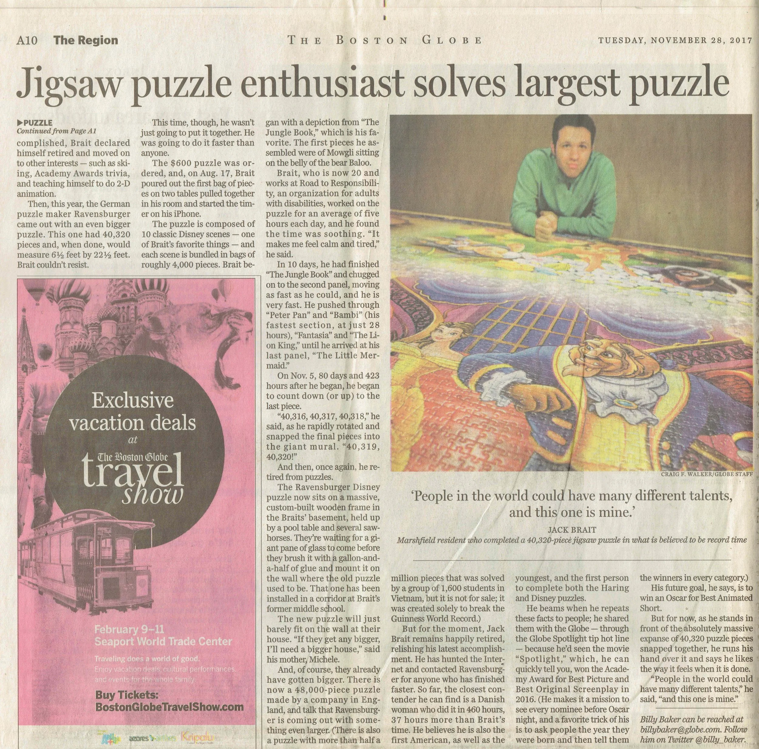 Jack Brait, aka Jack Of Puzzles, in his Boston Globe article