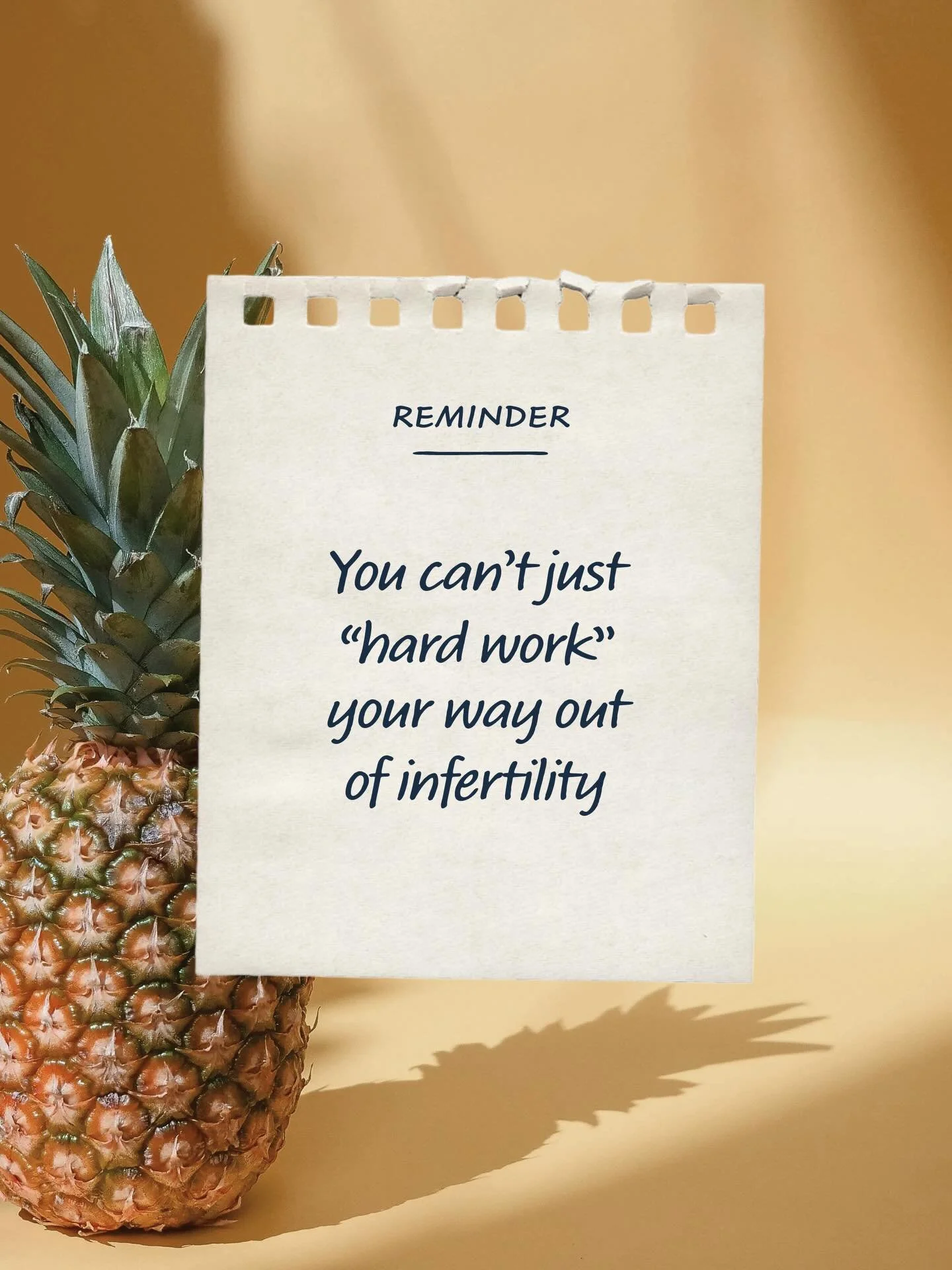 I know this is a hard pill to swallow because in literally every other area of life... you work harder, you see results. That&rsquo;s just how it works!

But infertility doesn&rsquo;t care about your work ethic.
It&rsquo;s a medical diagnosis. I prom