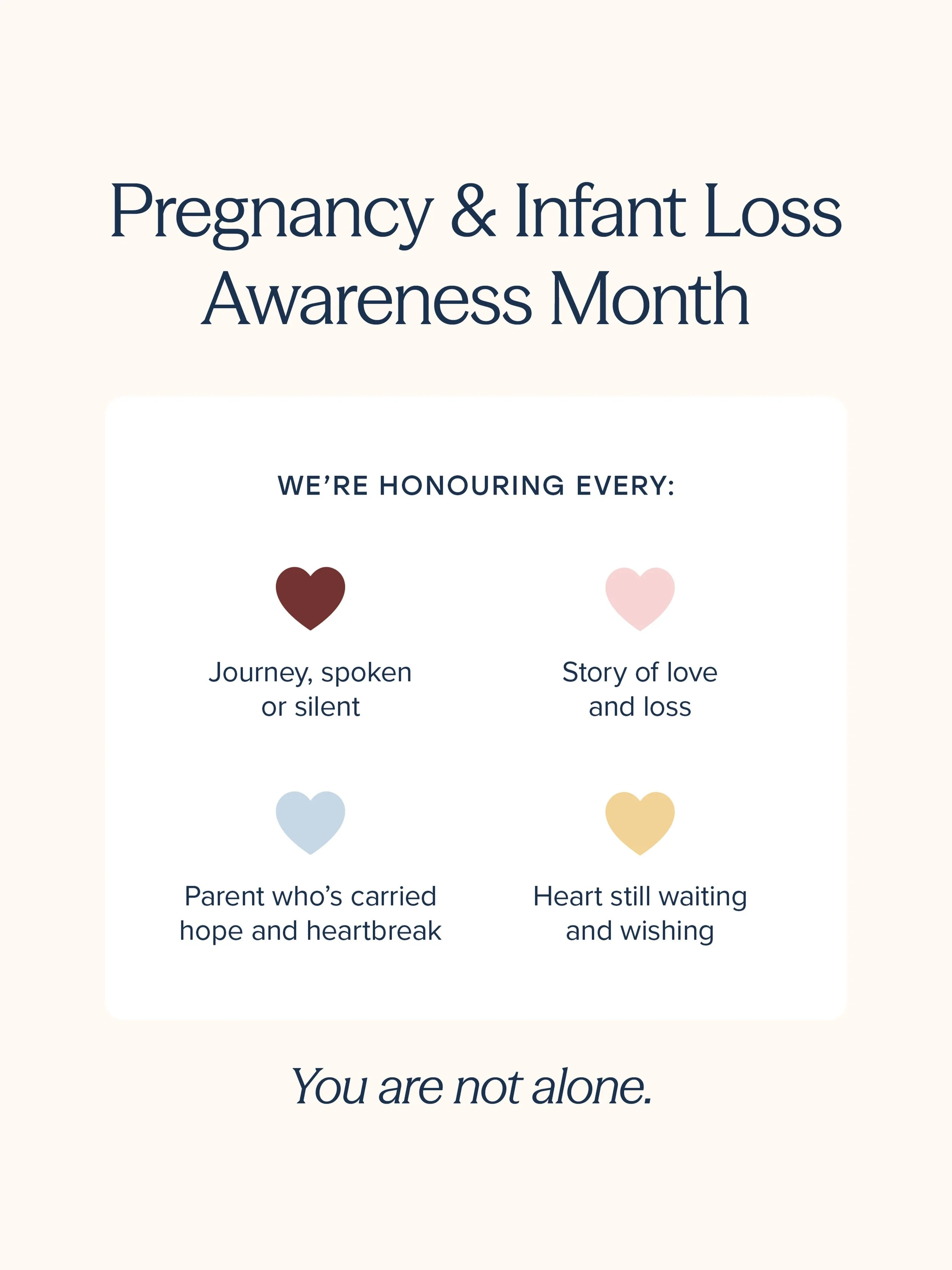 Whether your loss happened last week or 20 years ago, the grief doesn&rsquo;t just go away. It&rsquo;s something you carry with you, tucked into your heart, long after other people stop asking about it.

This month we&rsquo;re honouring every journey