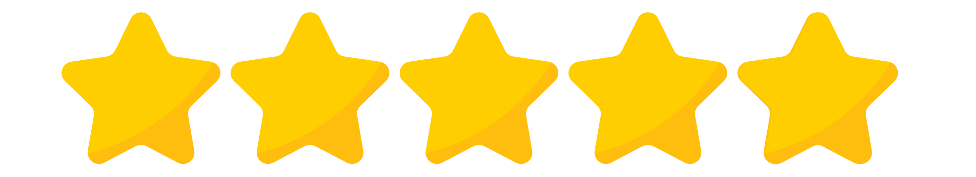 Five gold star icons against a black background.