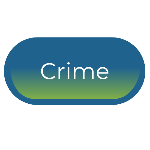 Logo with the word 'Crime' inside a rounded rectangle with a blue gradient background.