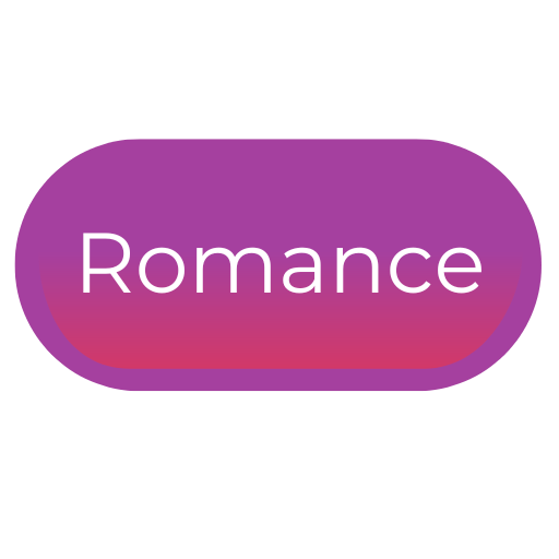 Purple oval button with the word 'Romance' in white text.