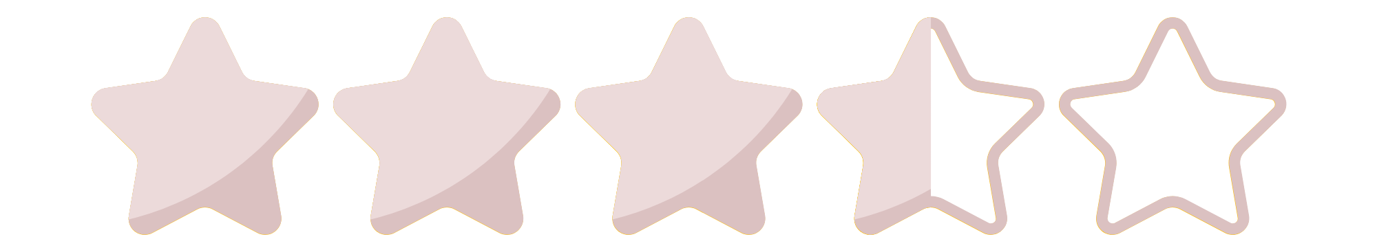 Four filled star icons and two outlined star icons in a row.