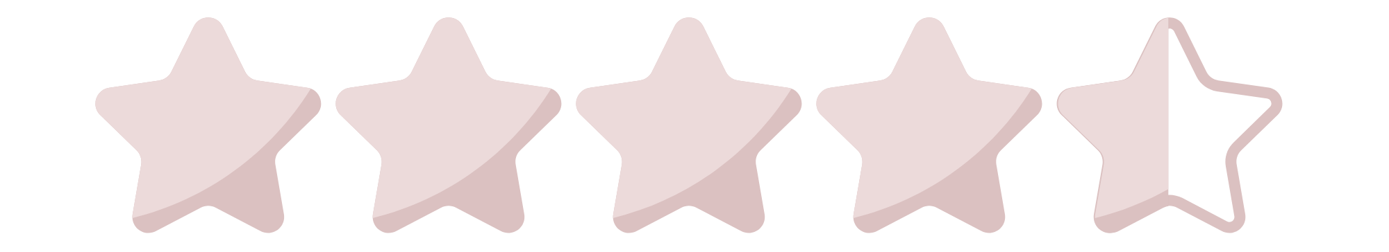 Five stars in a row, with the last star outlined.