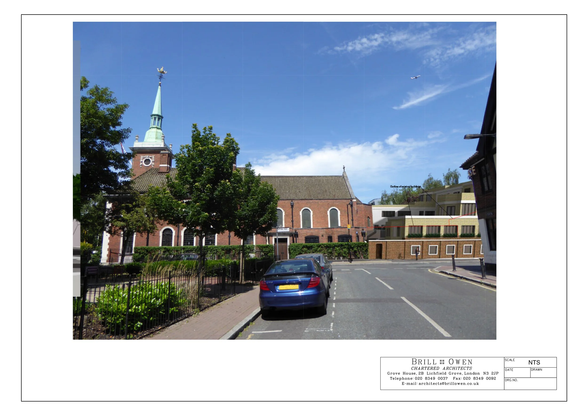 Photomontage from the South.