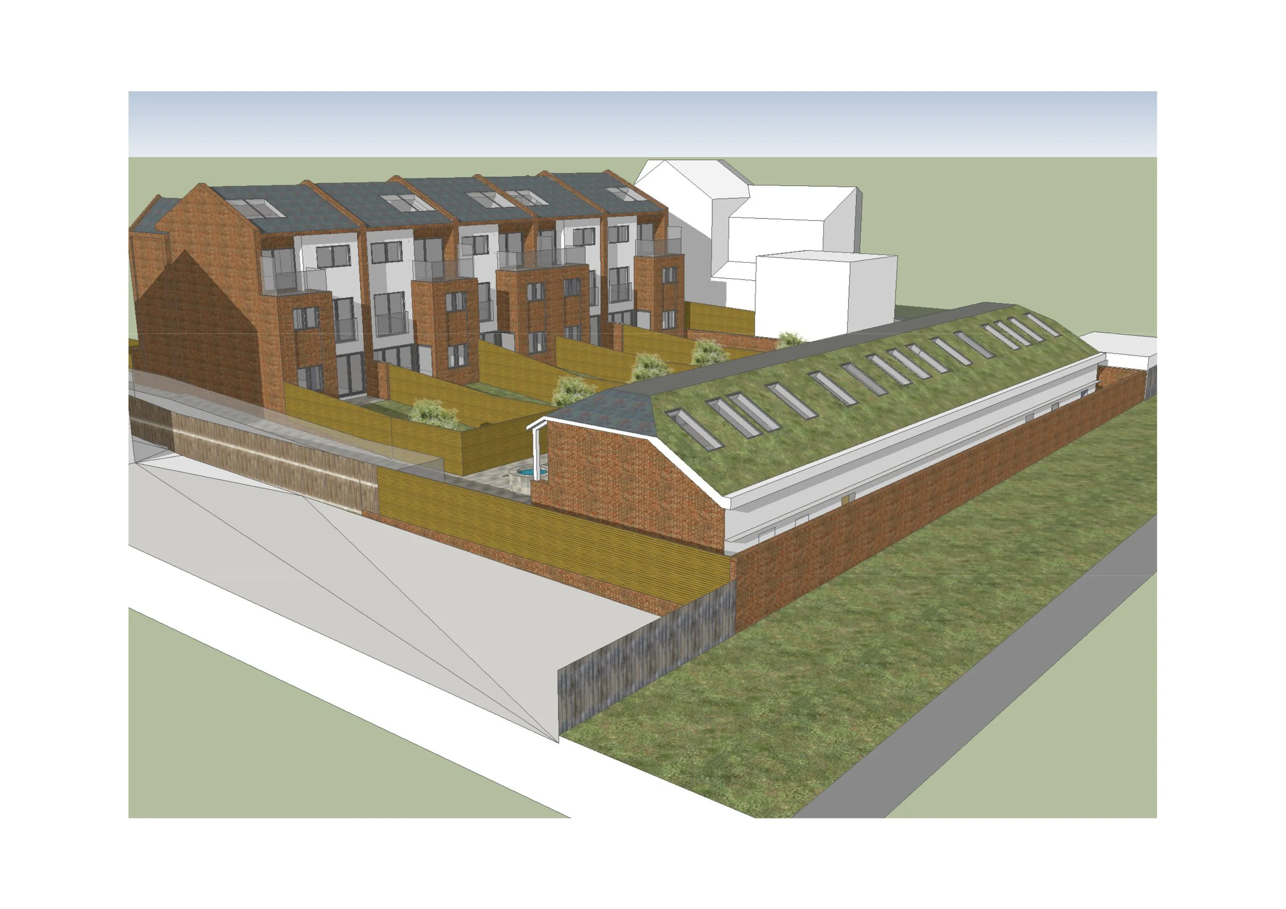 3D view showing Mews and townhouses