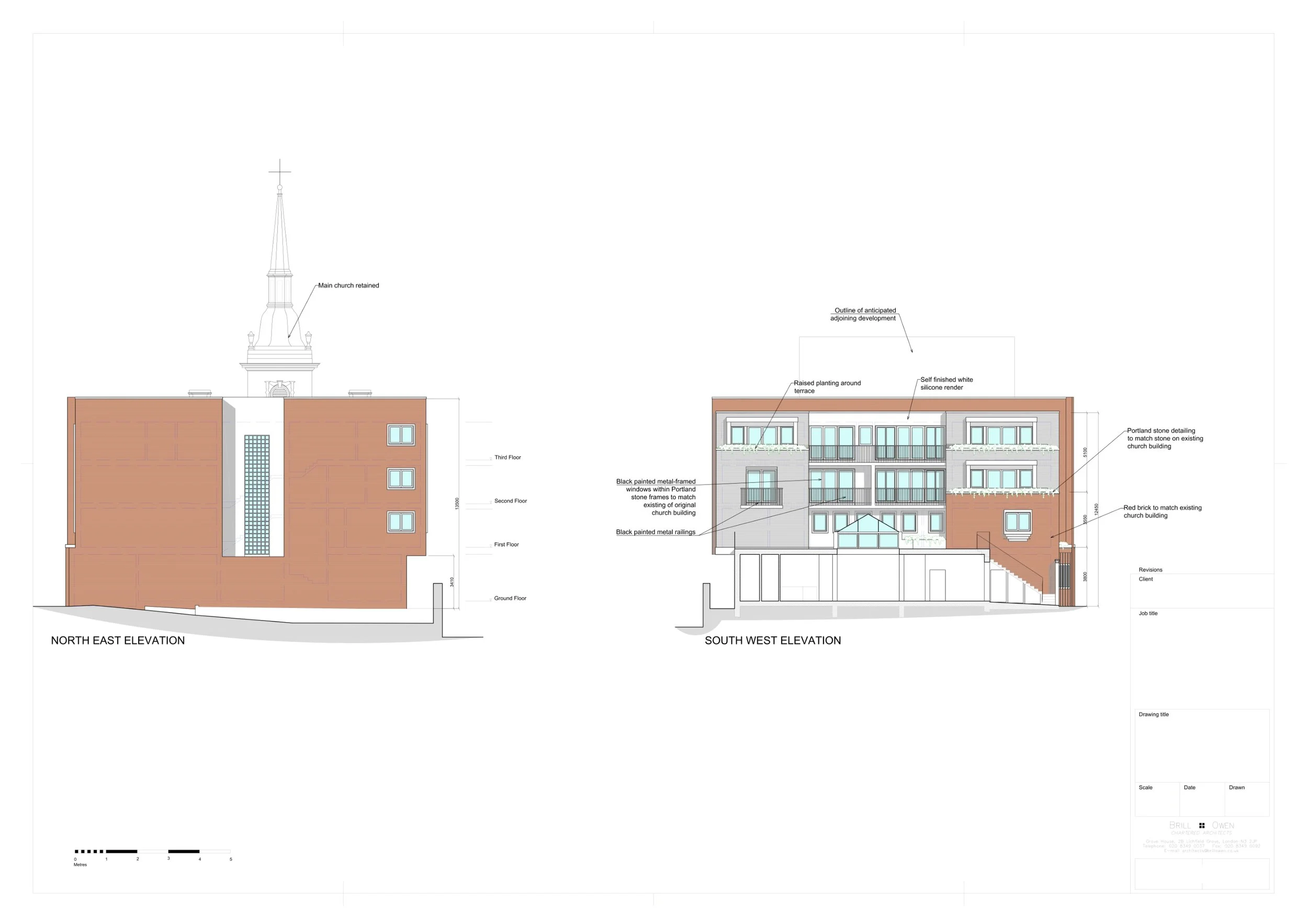 East and west elevations