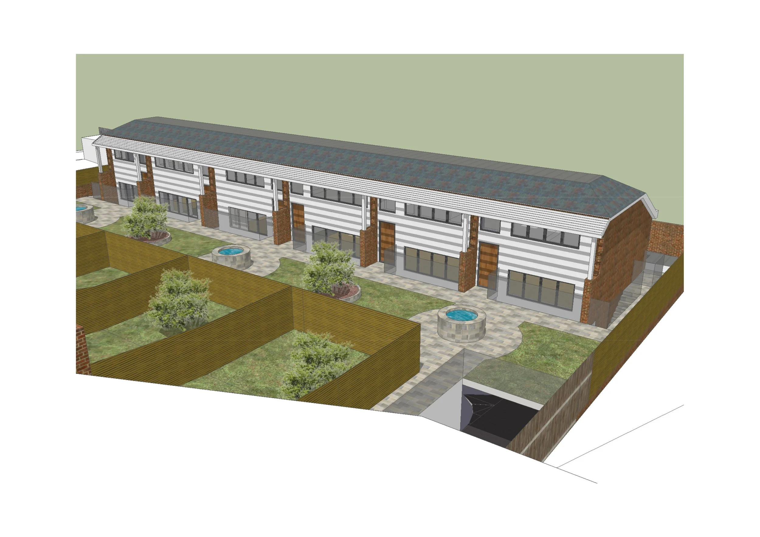 3D view of Mews and underground carpark