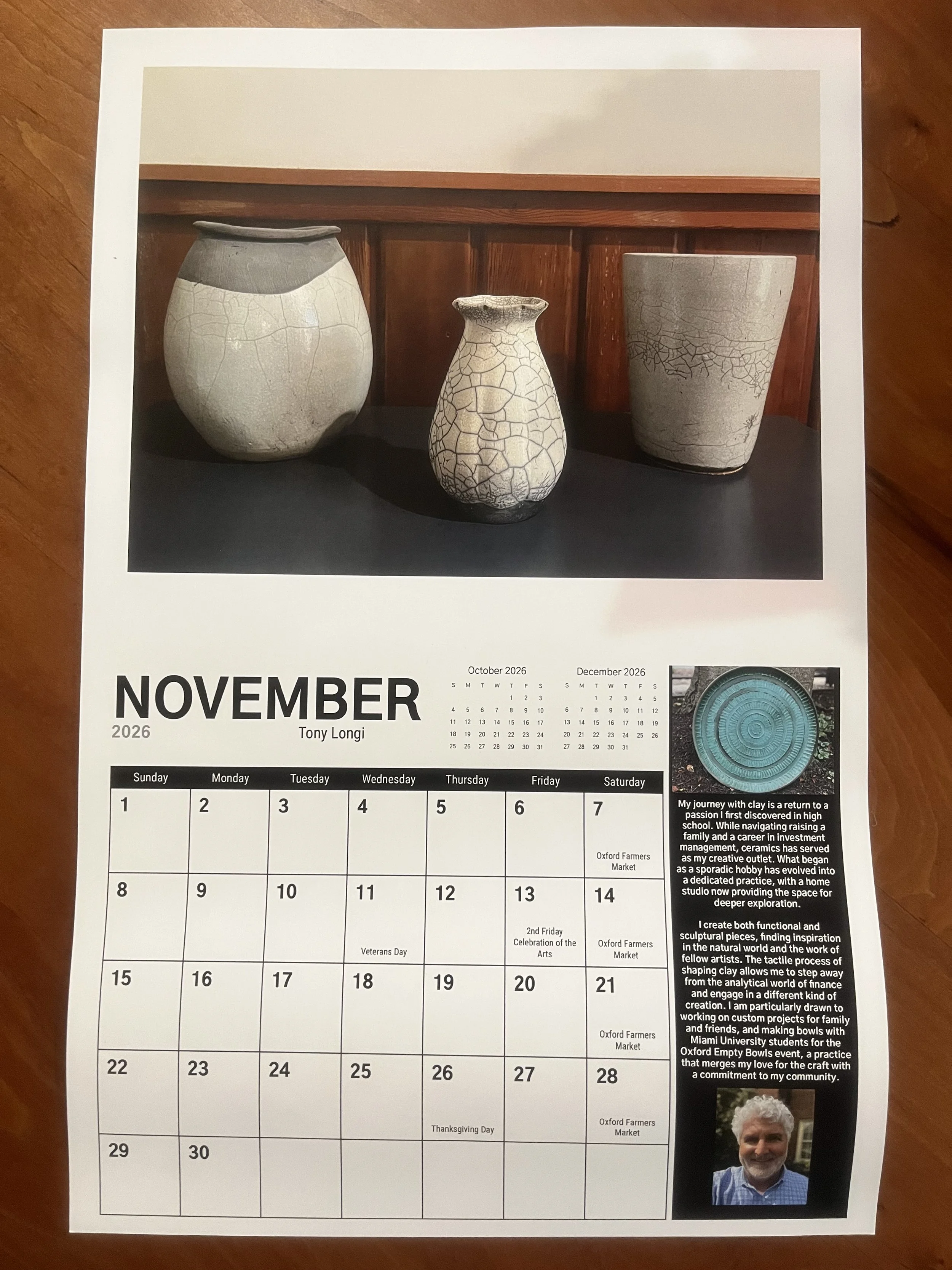 Oxford Visual Arts Connection 2026 Calendar