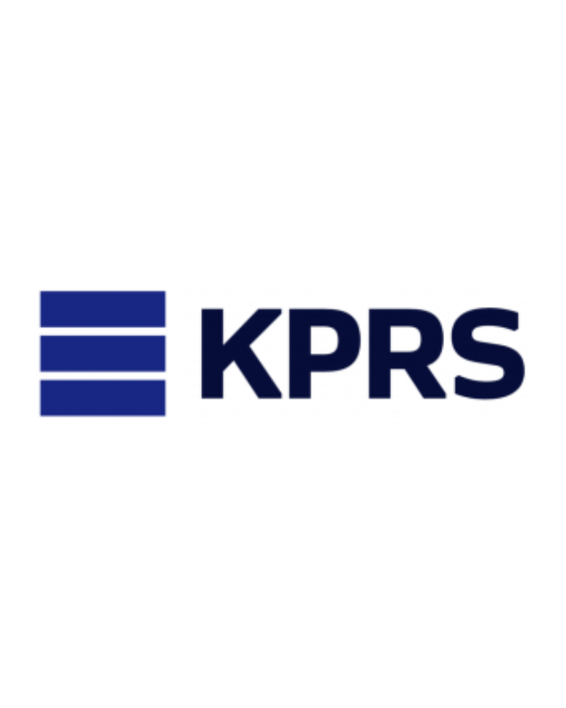 KPRS logo with blue lines and black text