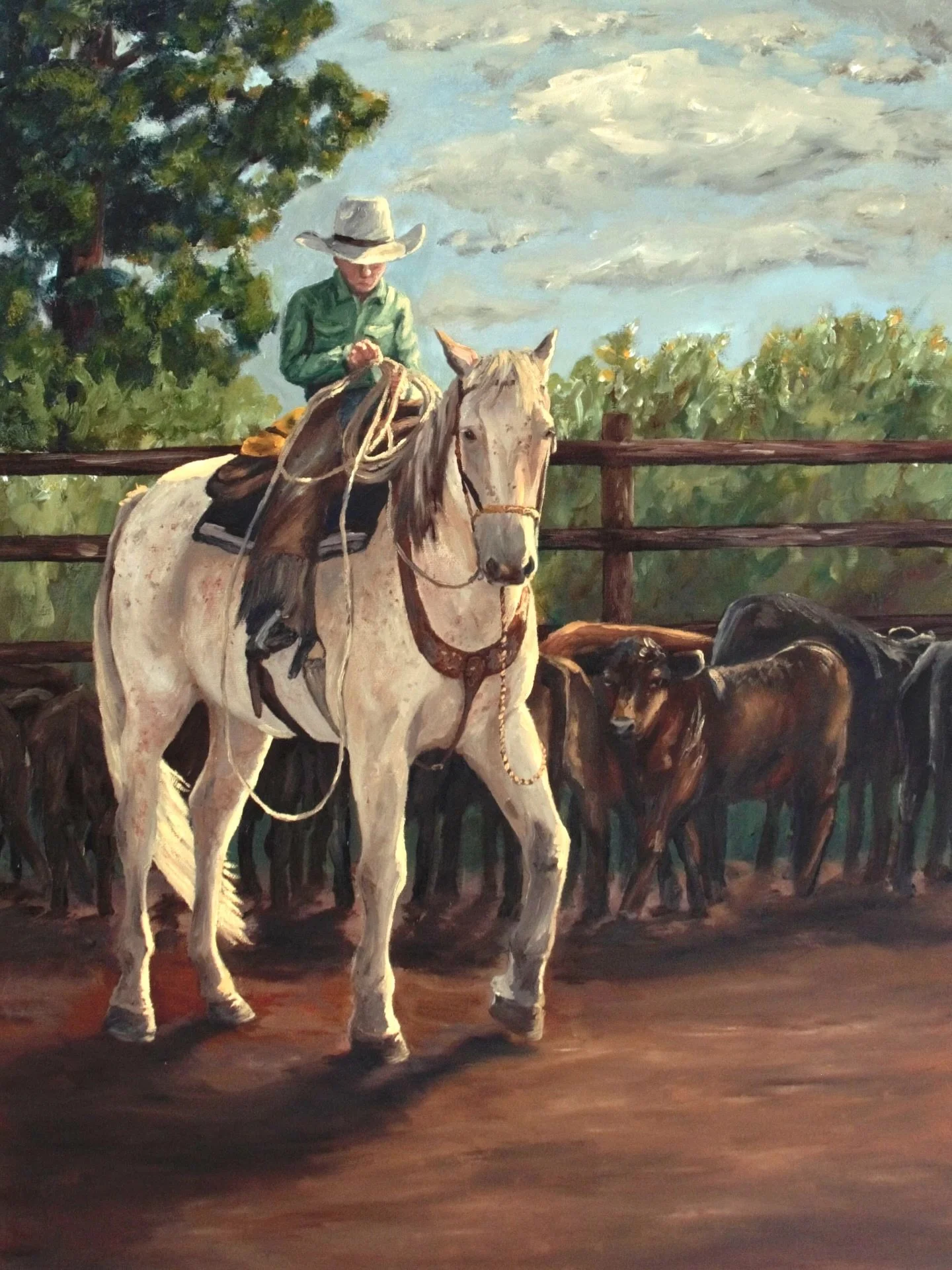 &ldquo;Give a Boy a Rope&rdquo; &mdash; inspired by Ryan Fritz&rsquo;s song &mdash; captures that moment where a good horse and a rope can shape a whole future.

This original painting is now on sale for $1,200 (regular $1,500 CAD) and includes free 