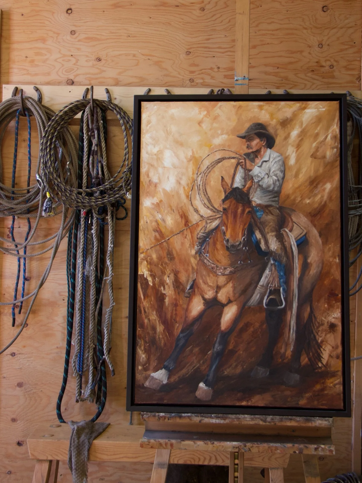 A new client recently asked if the colours on my website are true to life.

So I took this piece outside, into the barn, and into natural light &mdash; no filters, just honest light and paint.

Every environment shifts a painting slightly, but the co