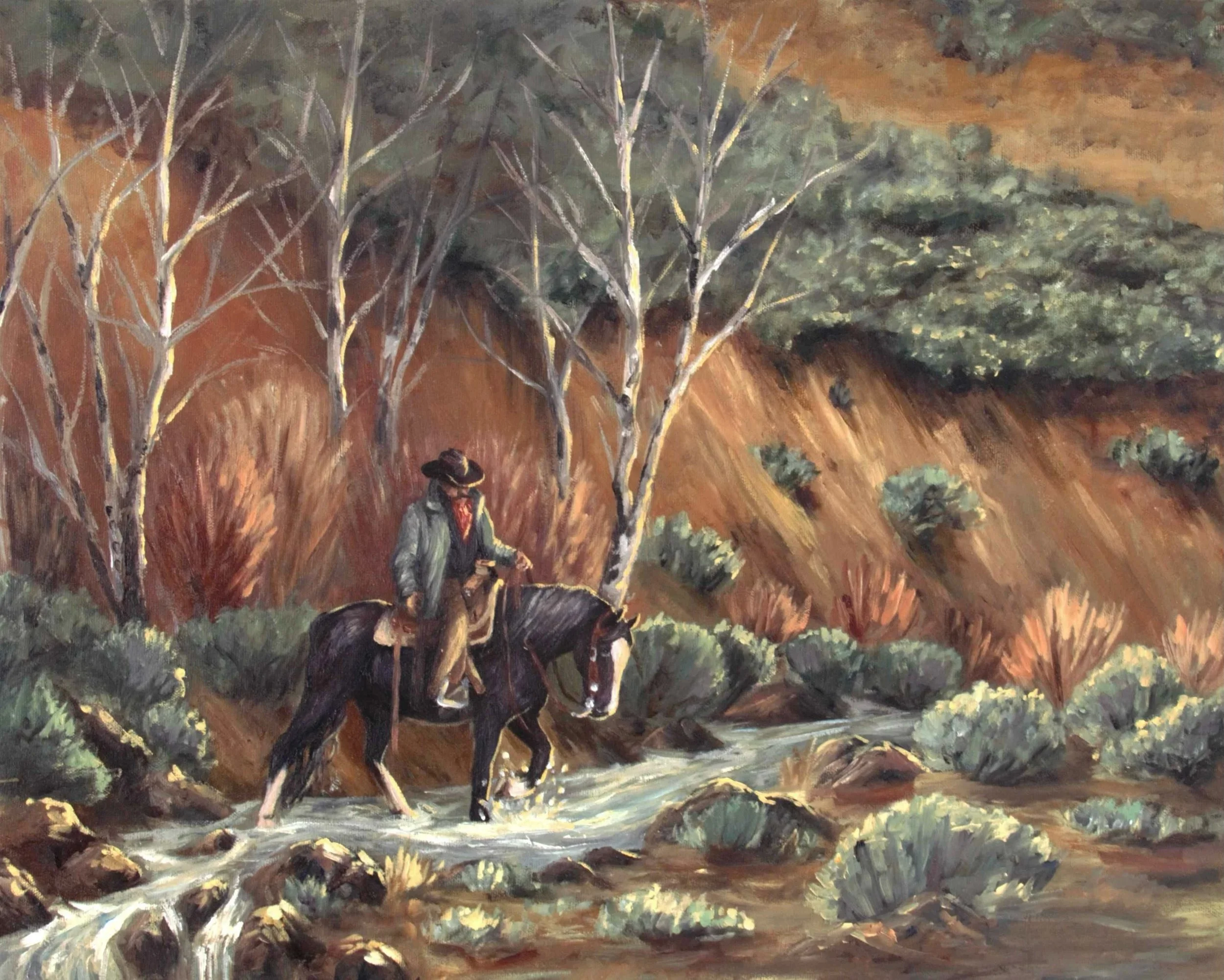Some of the work happens far from the roads.

&lsquo;Off the Map&rsquo; follows a cowboy pushing into remote creek-bottom country in search of a missing cow &mdash; the kind of places where the horse finds the trail before you do.

I wanted this piec