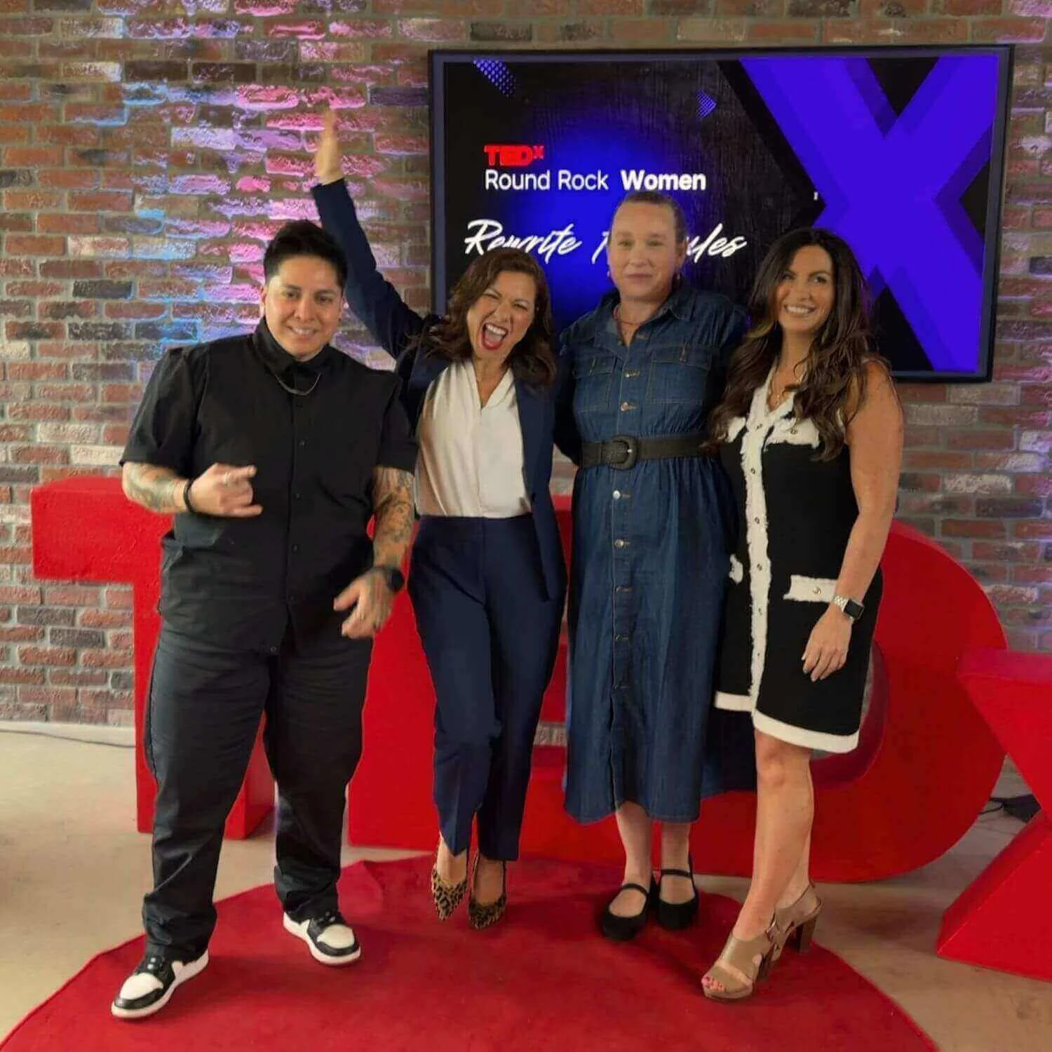 DJ KICKIT with fellow speakers at TEDx Round Rock Women.