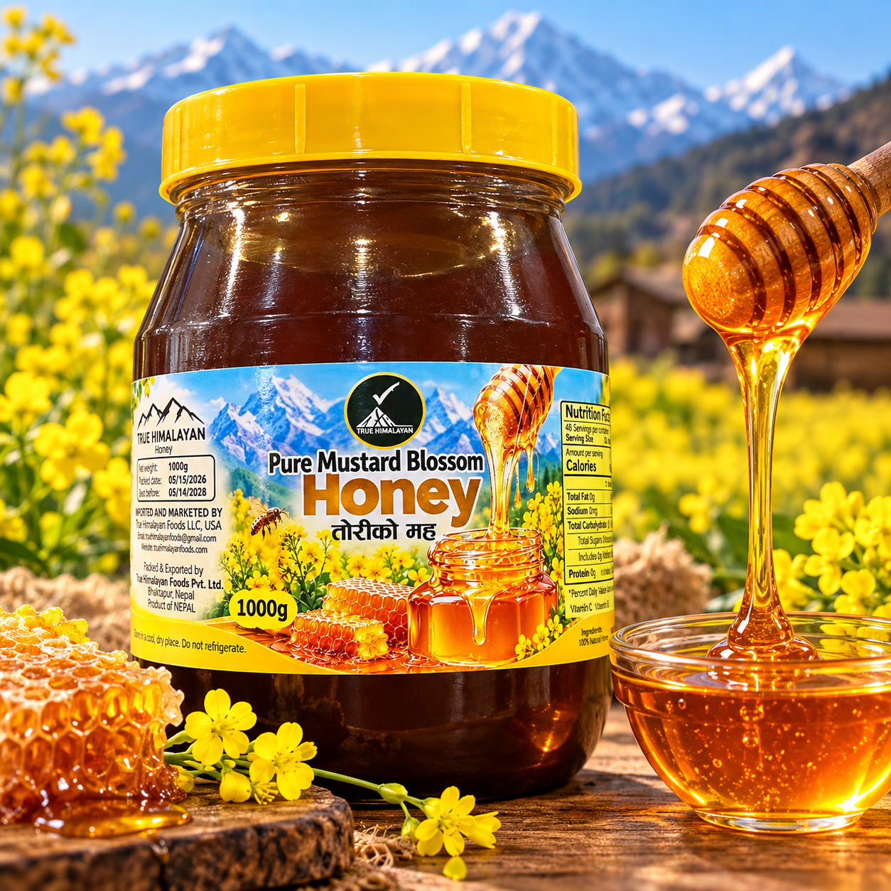 नेपाली मह-तोरी-Mustard Blossom Honey from Nepal-1 Kg