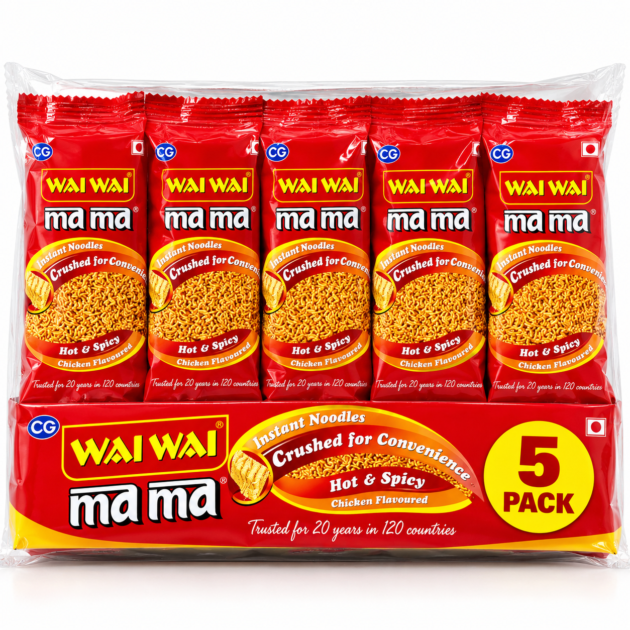 वाइवाइ मामा पिरो भुजिया-Wai Wai Hot n Spicy Chicken Bhujia-15gm X 5 Pack