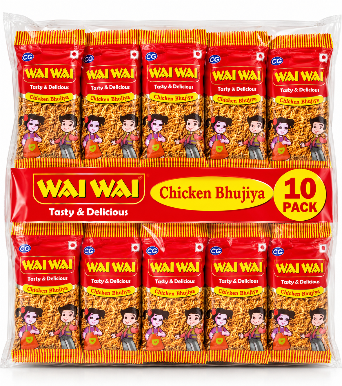 वाइवाइ भुजिया-Wai Wai Chicken Bhujia-8gm X 10 Pack