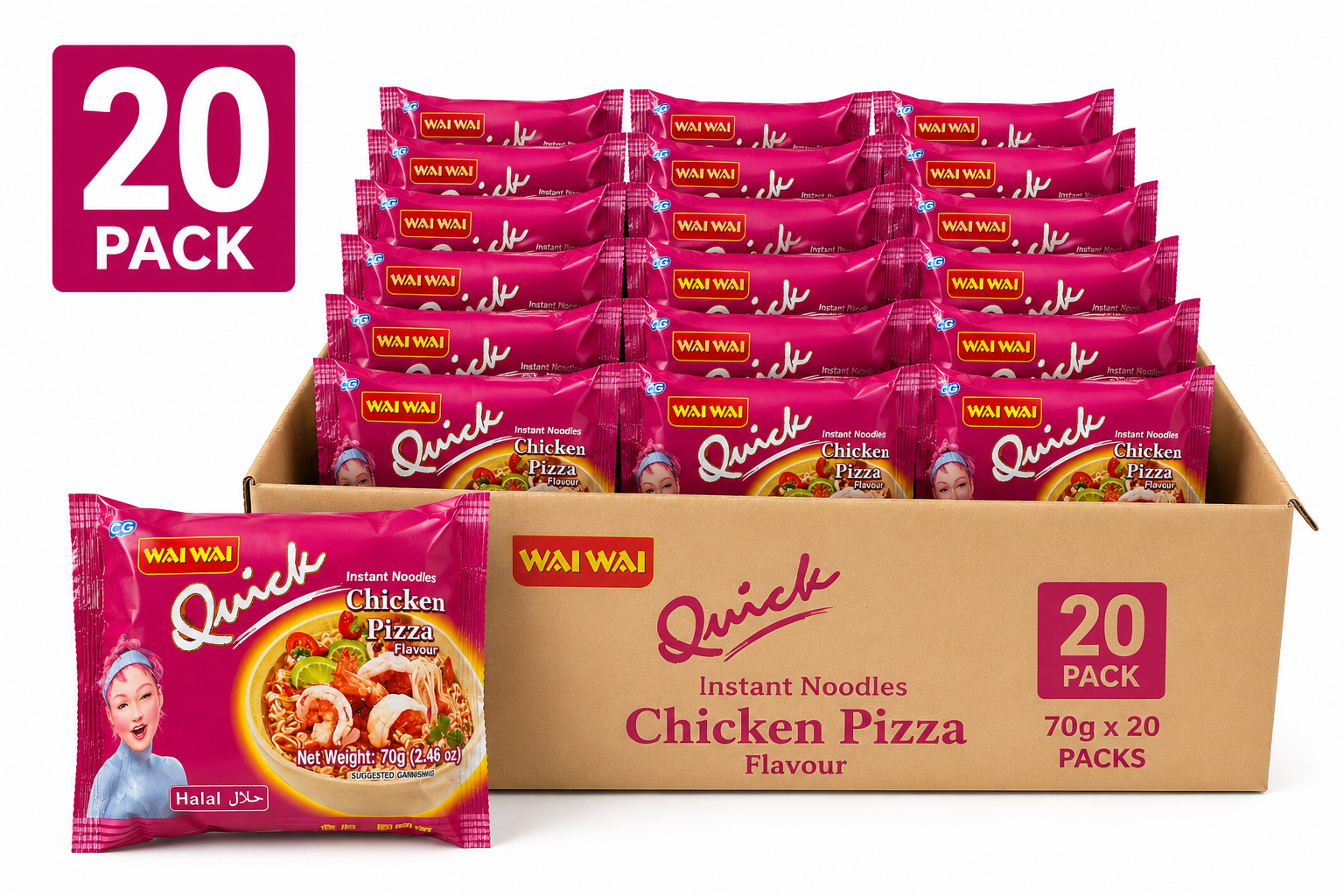 Waiwai-Quick Chicken Pizza-100gm 30 pack