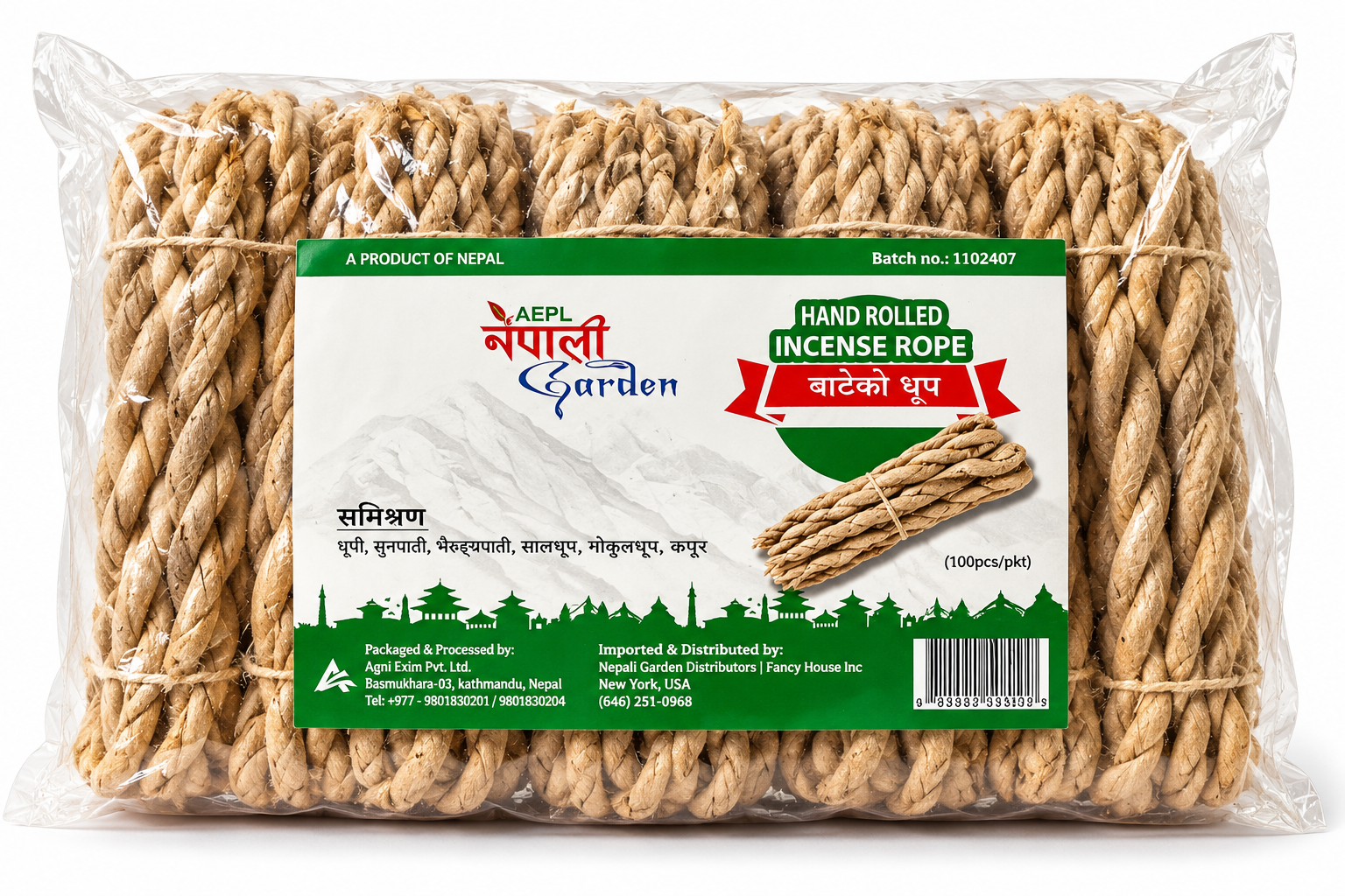 बास्नादार बाटेको धूप - Nepali Incense Dhoop-Pack of 5 bunch