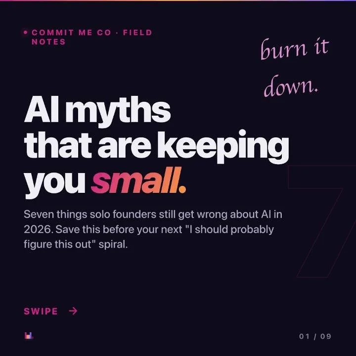 I watched a founder last week almost talk herself out of using AI because she thought her business was "too small to matter."

Meanwhile she's doing the work of five people. Writing her own copy at 11pm. Chasing invoices on a Sunday. Trying