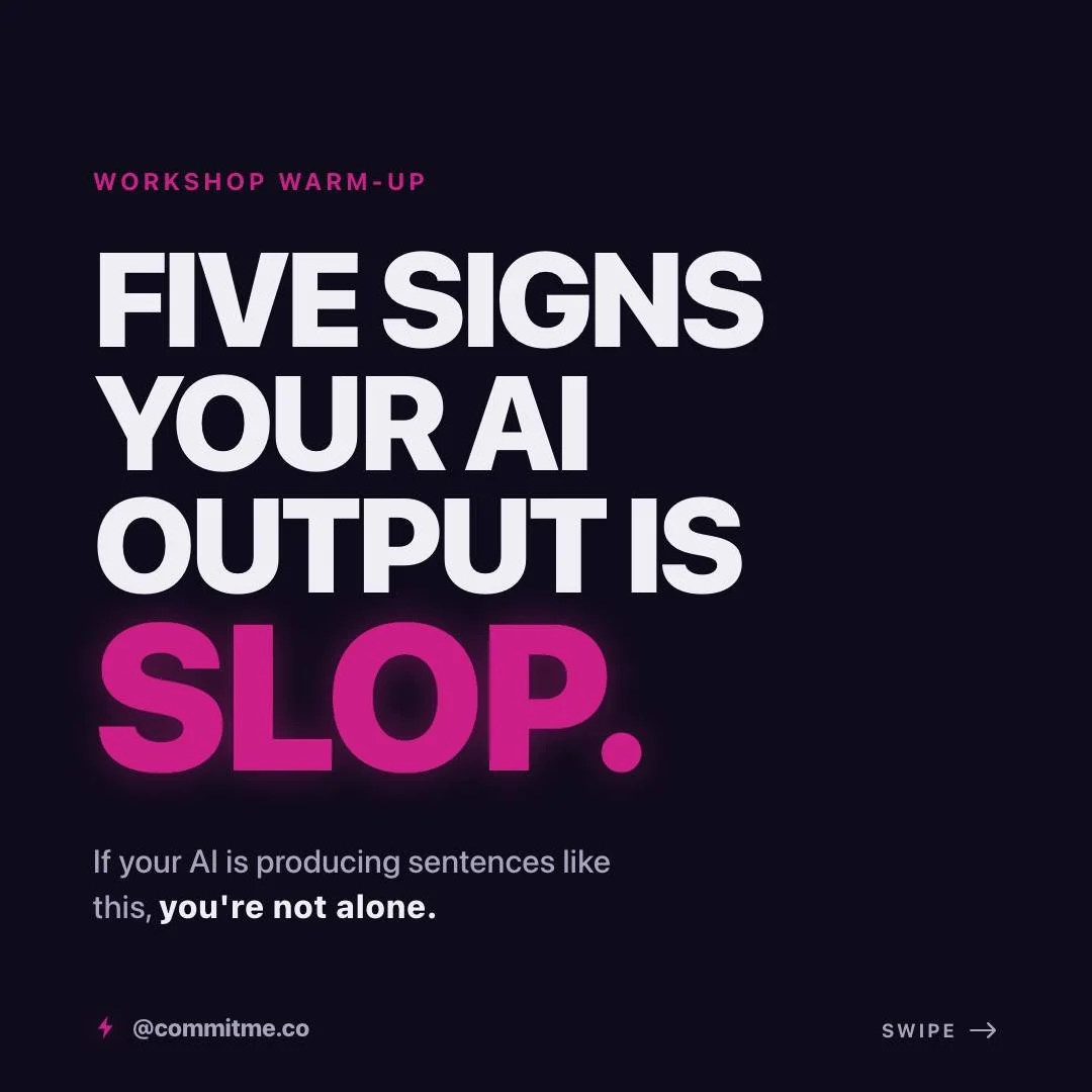 Everyone wants to use AI for content, but it all sounds the same. How often are you reading something, see an em-dash, and dip out so fast because you're sick of reading AI SLOP. And people can tell. We need less of this!! Comment SLOP and I'll DM yo