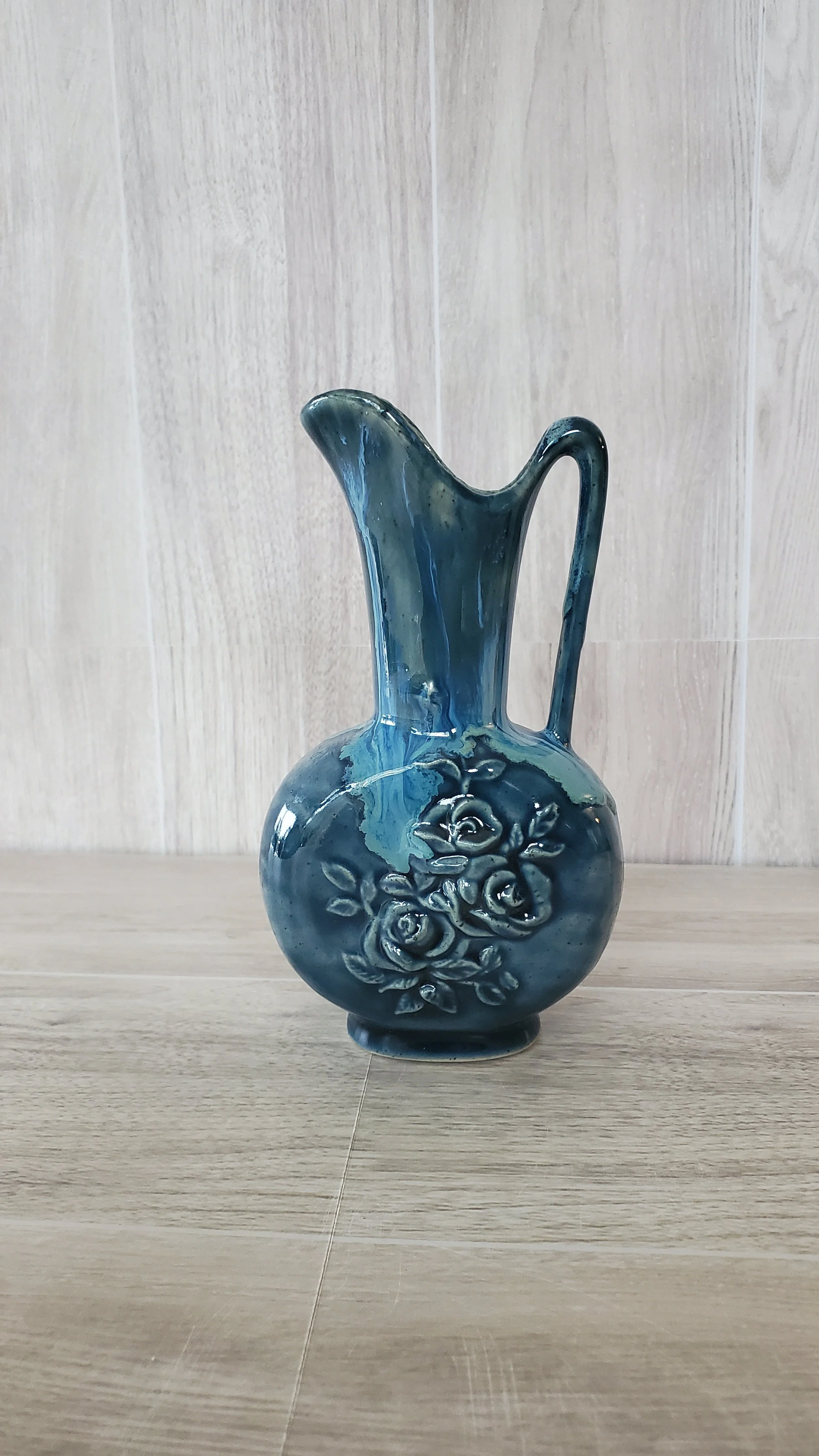 Blue rose bud vase
