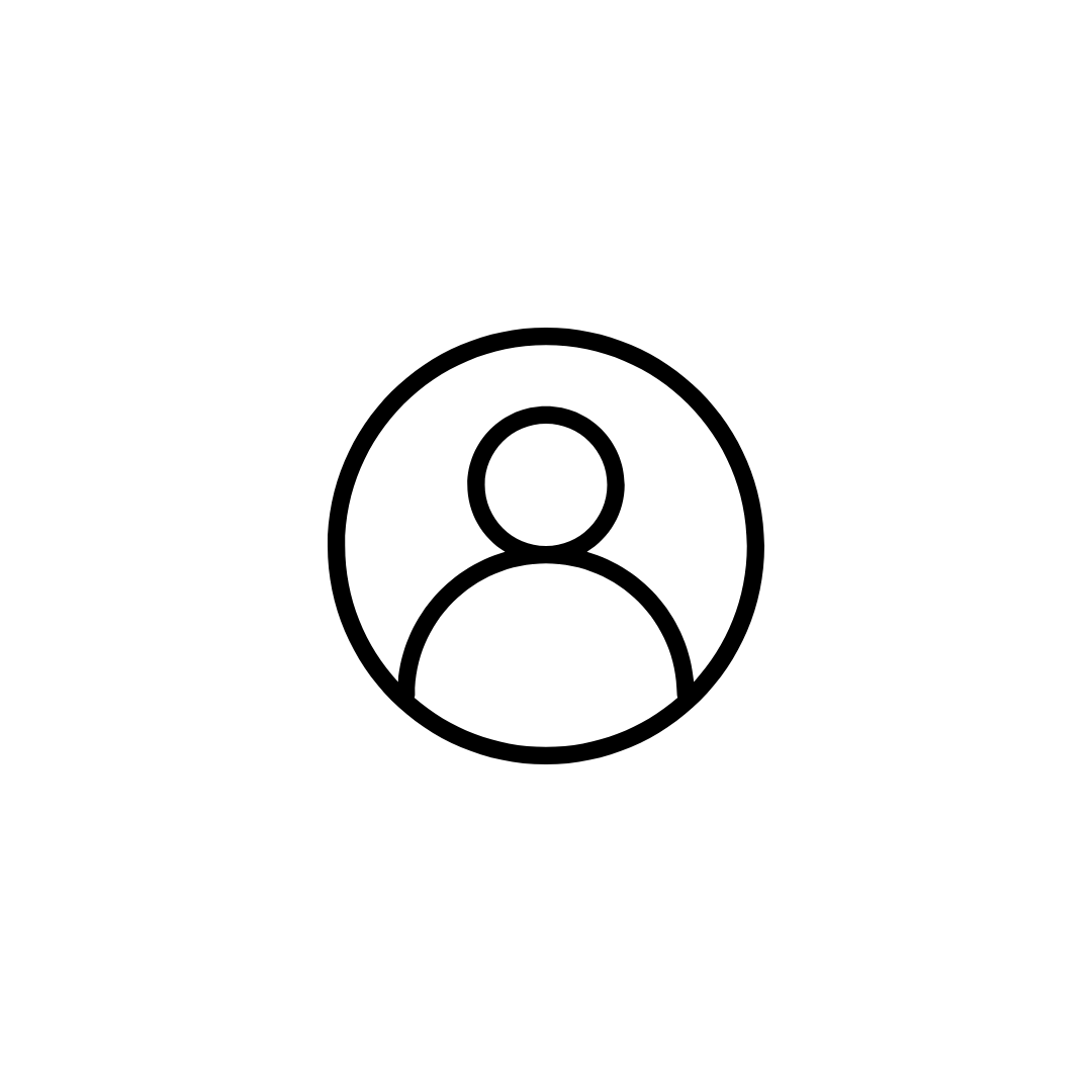 Profile icon of a person, depicted as a simple outline of a head and shoulders within a circle.