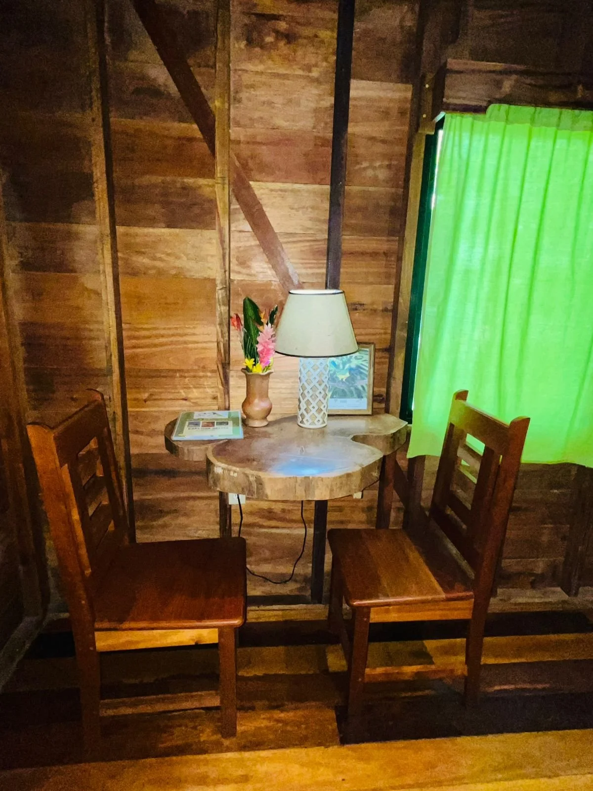 Indoors - table and two chairs