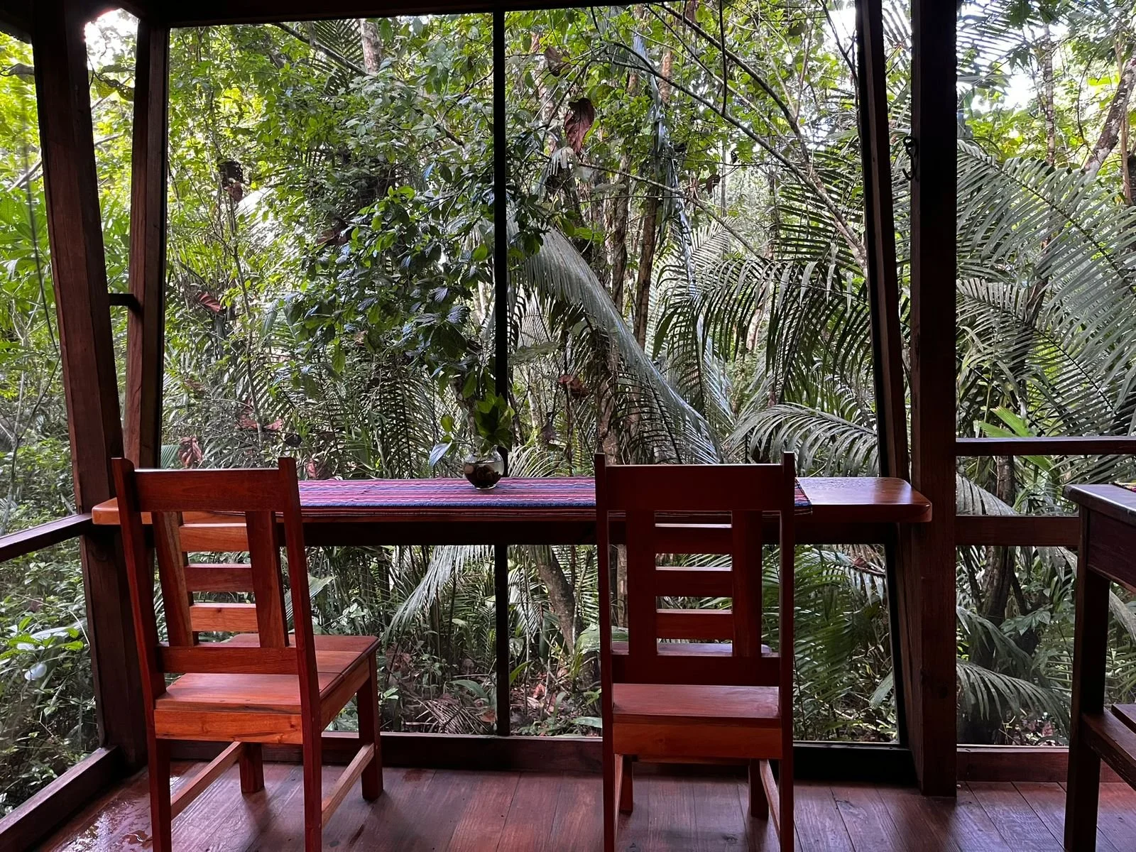 Cabin 1,  dining area with a view