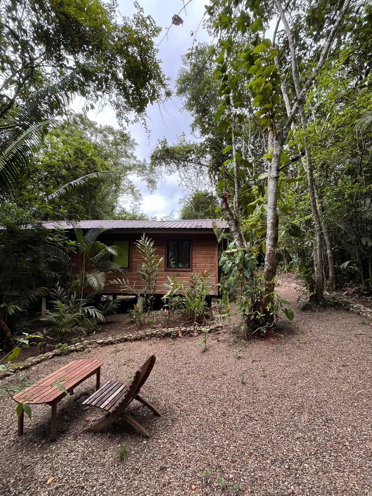 Outdoors, sitting area for bird-watching