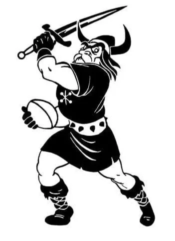 Cartoon pirate holding a sword above his head, wearing a hat, belt, and boots.