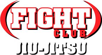 Logo for Fight Club Jiu-Jitsu with bold text and red, white, and black colors.