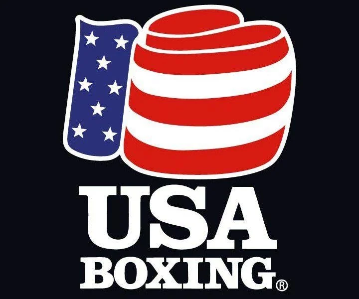 USA Boxing logo with a stylized fist wrapped in an American flag design.