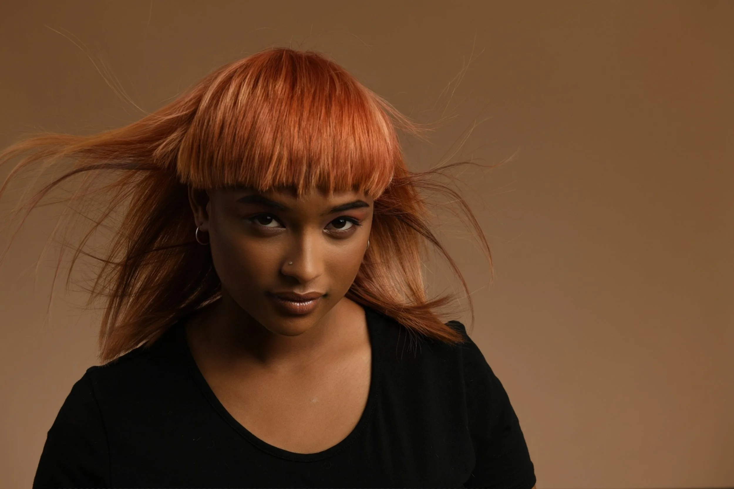 Medium haircut with fringe