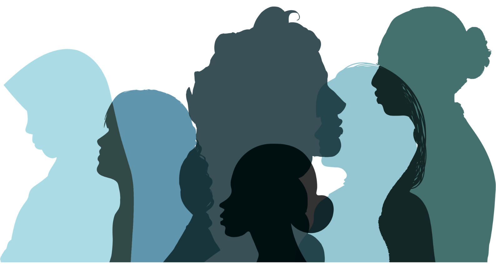 Silhouettes of women with comments about beauty, body image, and perfection, emphasizing societal pressures and standards.