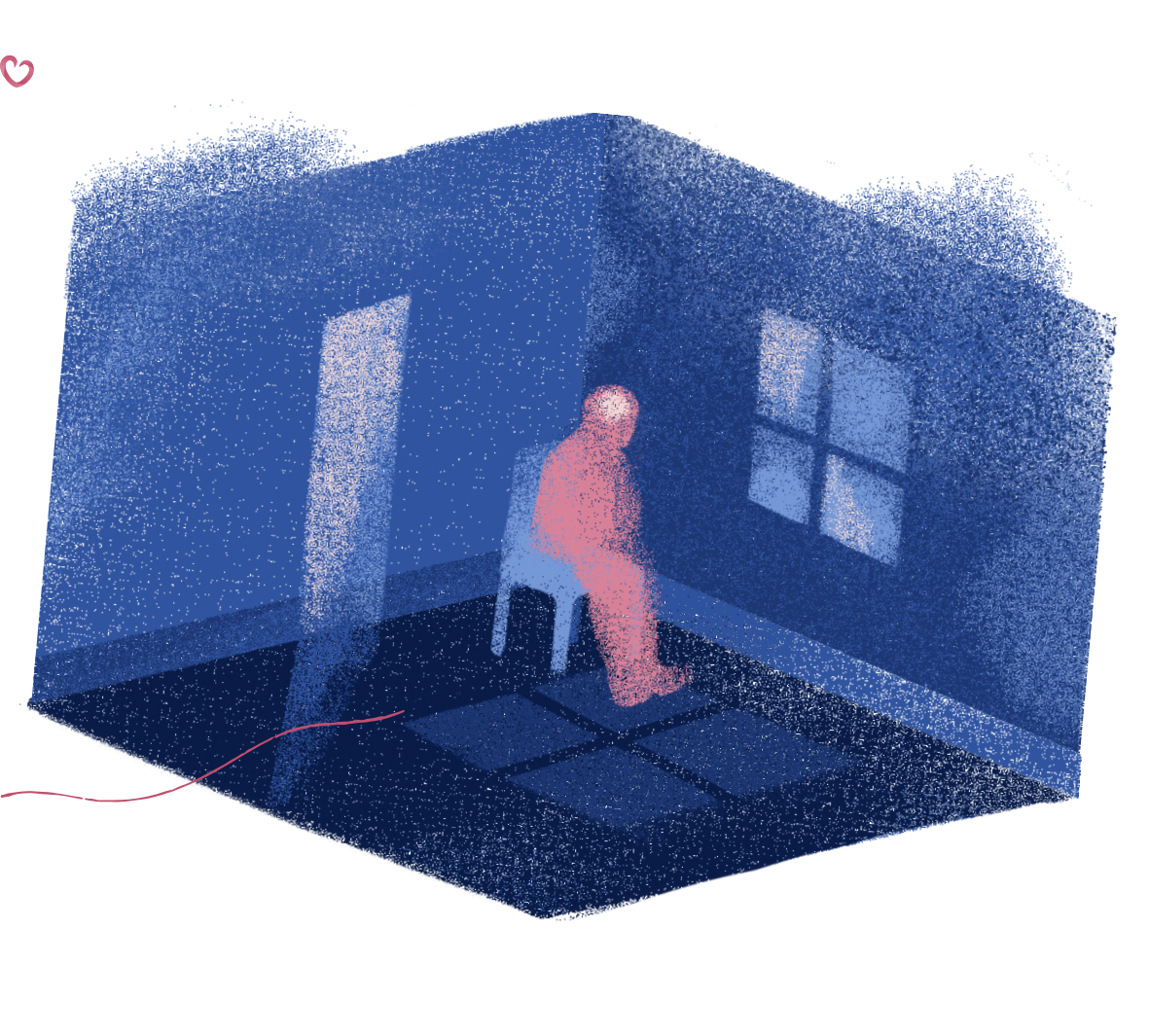 A person sitting on a hospital bed participating in a video call with a healthcare professional who is explaining medical images and ECG results during a telemedicine consultation.