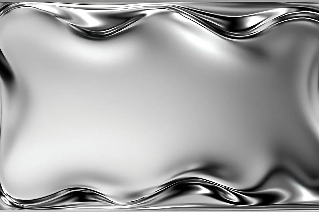 Abstract silver and black metallic wavy background.