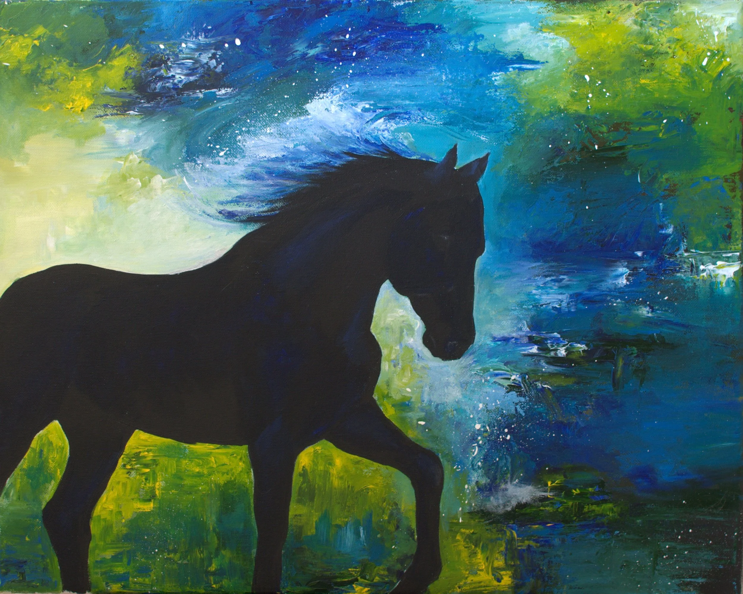 "Abstract Horse" - 16" x 20
 acrylic on canvas