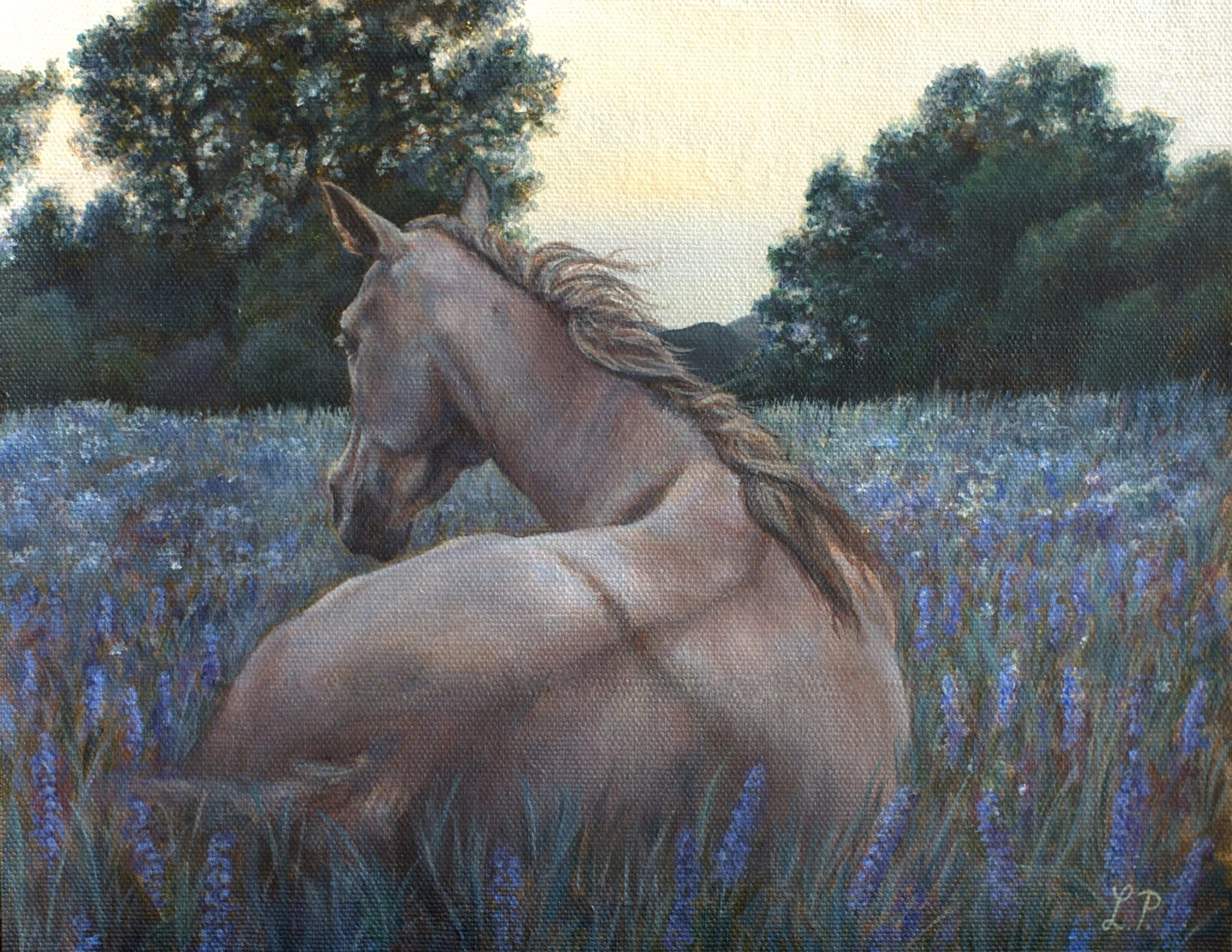 "Resting in Lavender" - 8" x 10" acrylic on canvas board