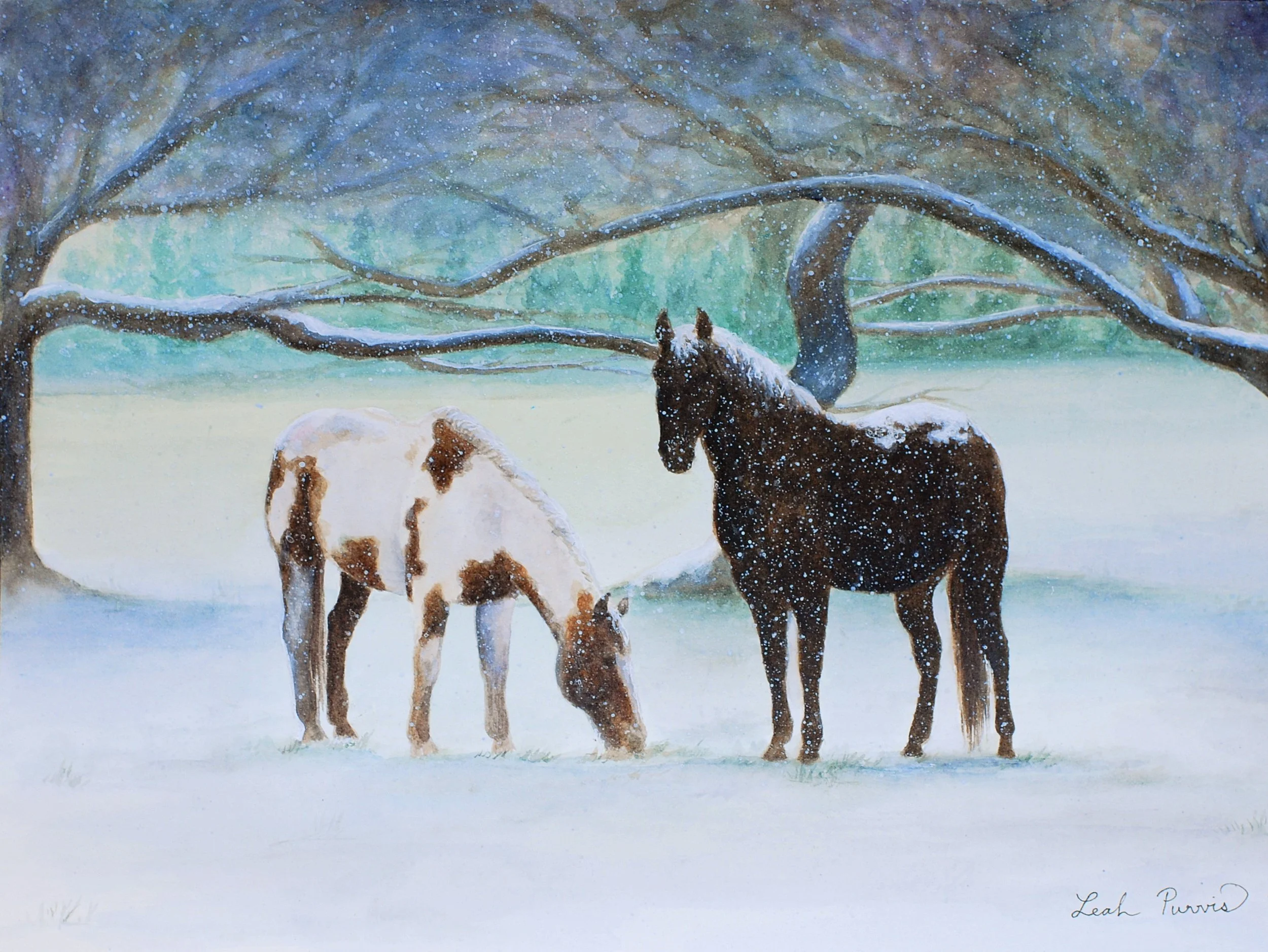 "Winter Scene" - 9" x 12" watercolor