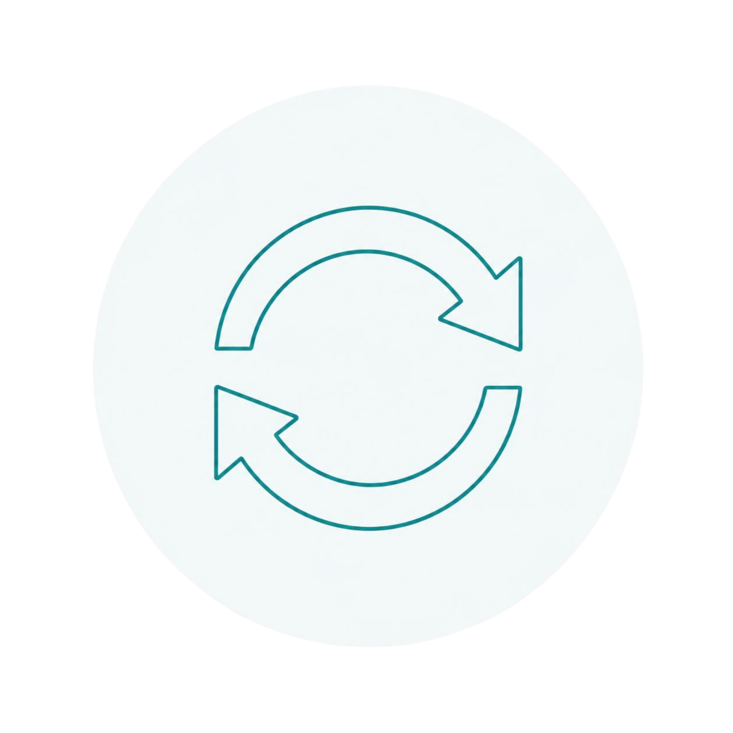 Circular arrows icon representing website refresh and ongoing support