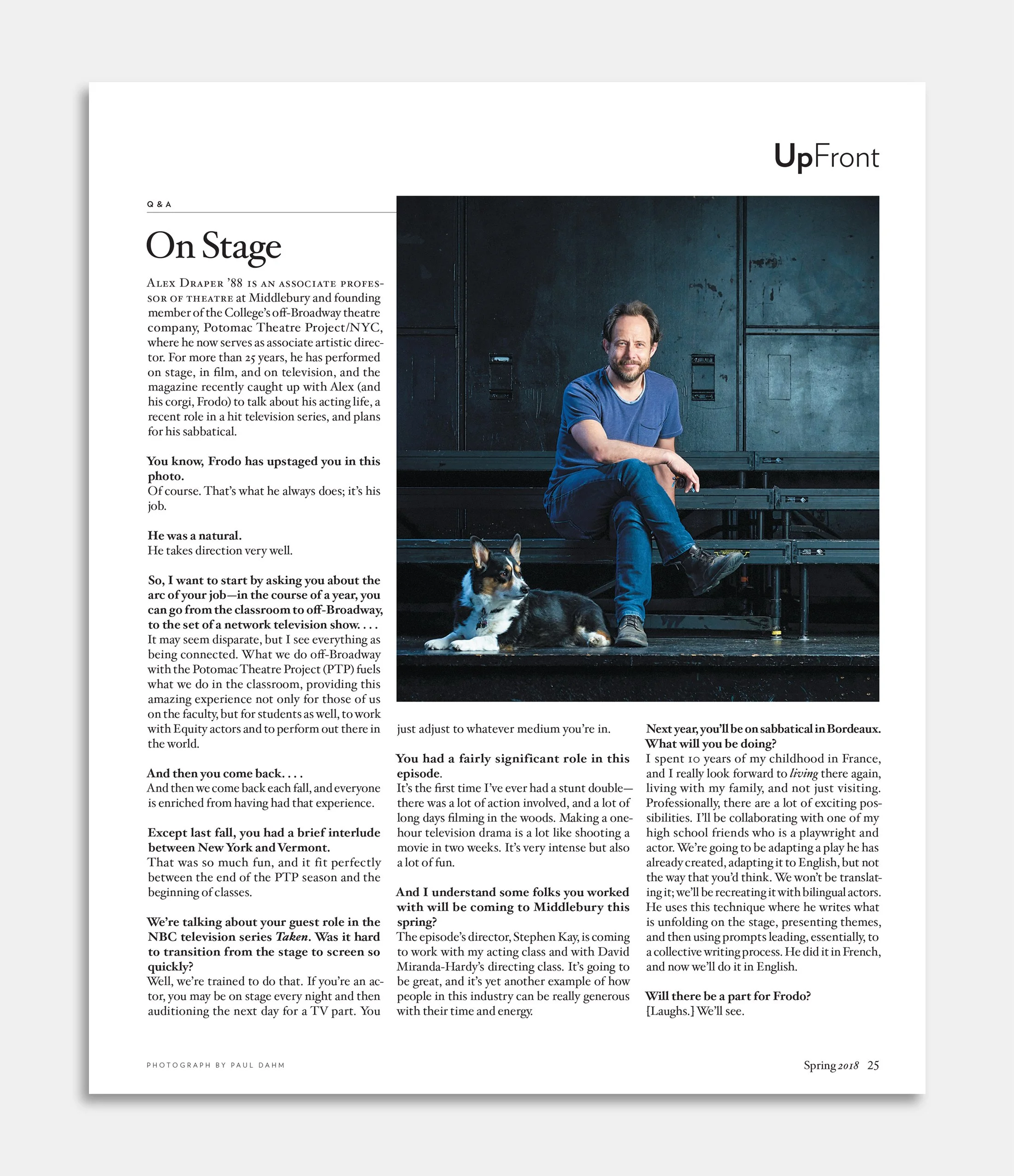 Took photo for interview with theatre faculty member