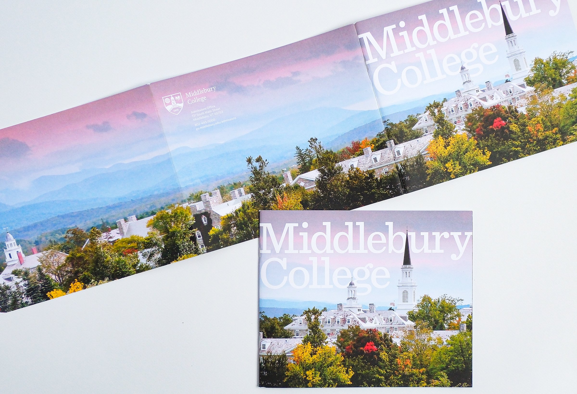 The three-panel viewbook cover unfolded