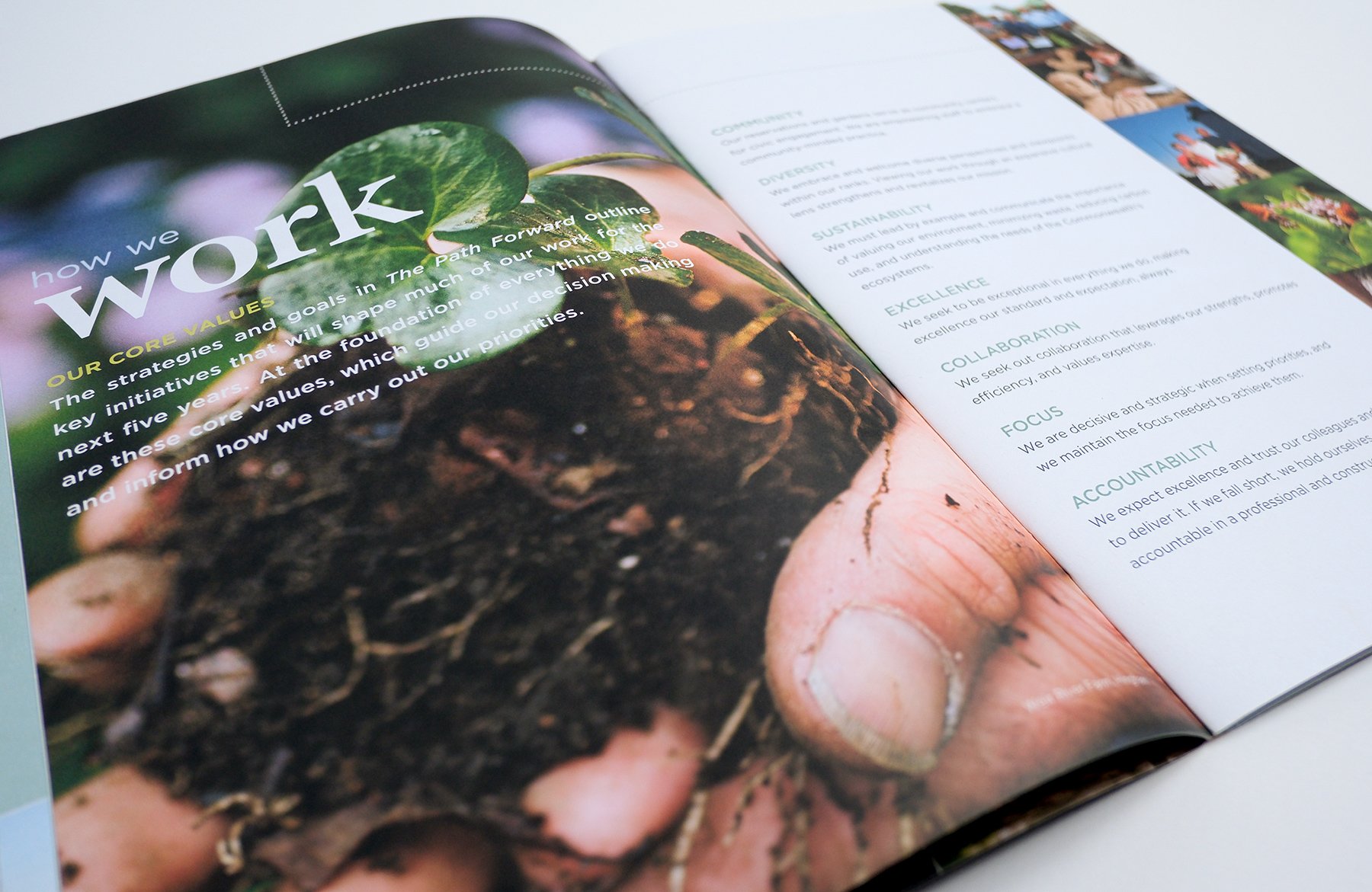 Interior spread of strategic plan