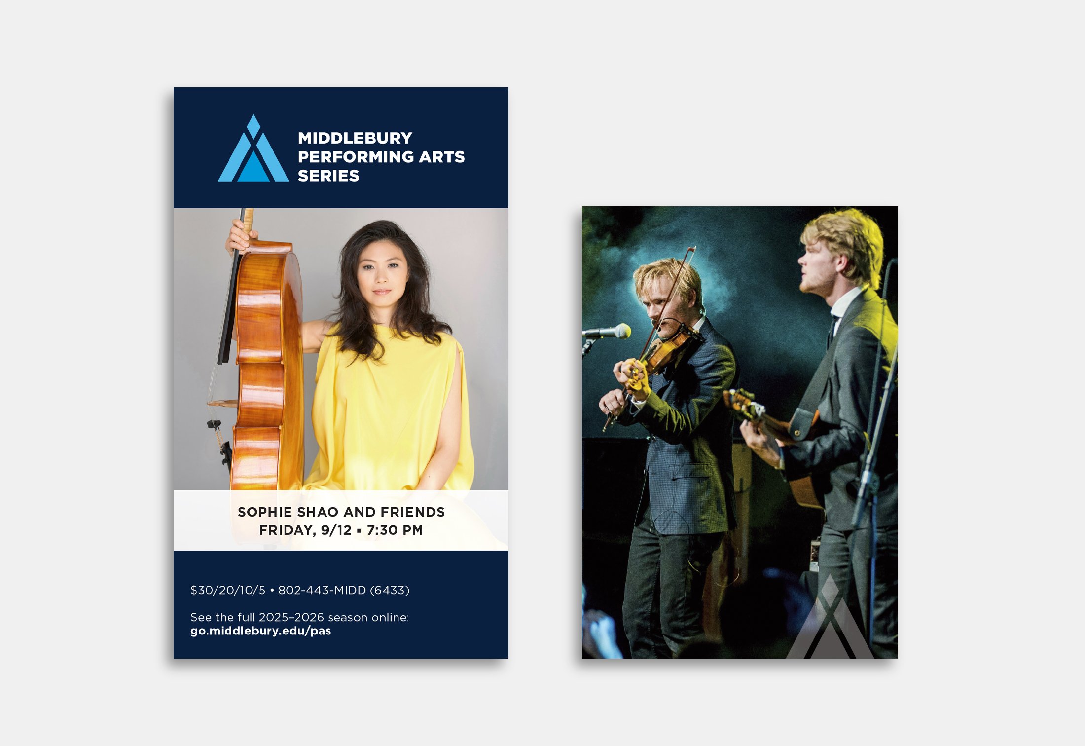 PAS event print ad and event social media post with watermark of logo