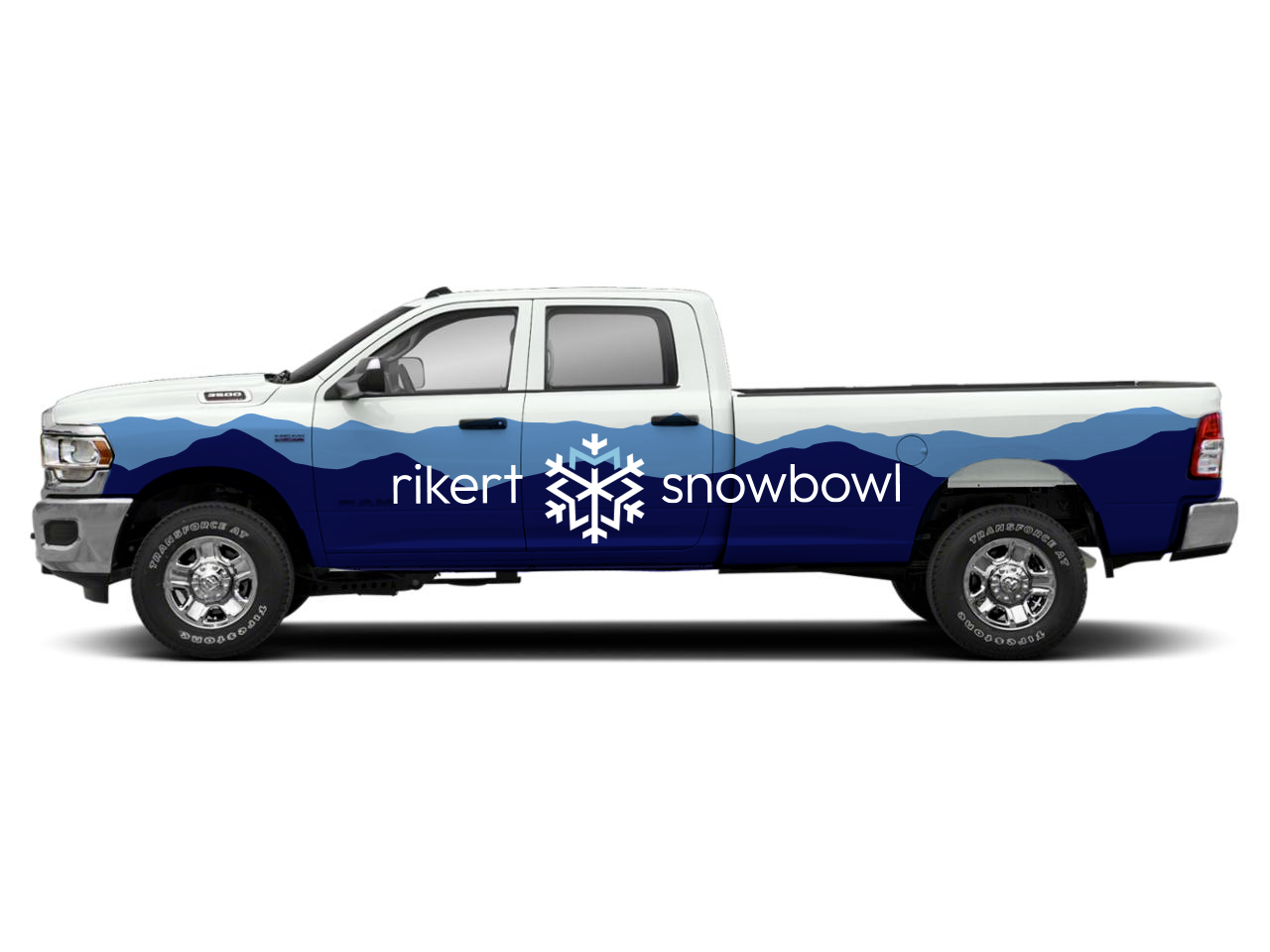 The business's truck with decal in place